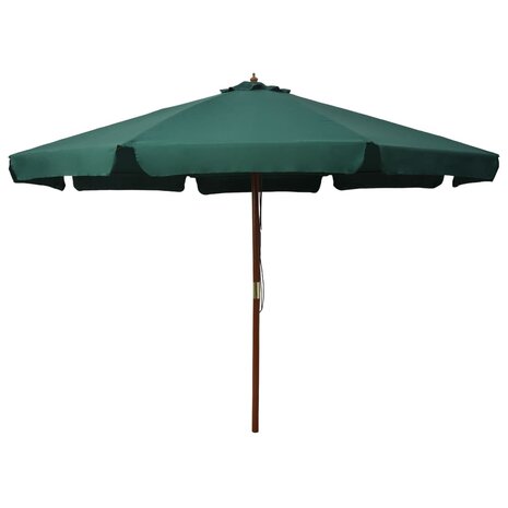 Parasol met houten paal 330 cm groen 8719883745404 1