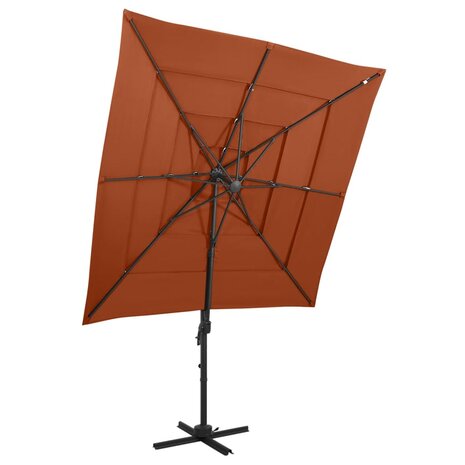 Parasol 4-laags met aluminium paal 250x250 cm terracottakleurig 8720286165072 1