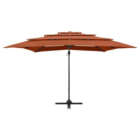 Parasol 4-laags met aluminium paal 250x250 cm terracottakleurig 8720286165072 3