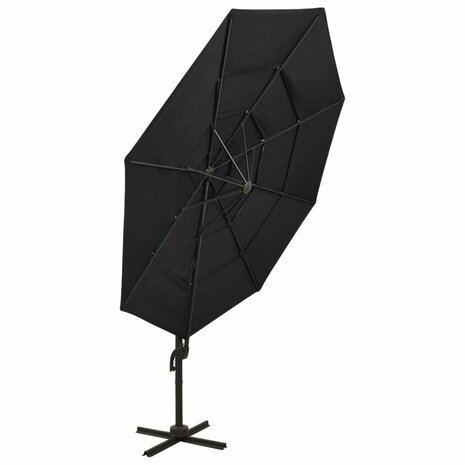 Parasol 4-laags met aluminium paal 3x3 m zwart 8720286165164 3