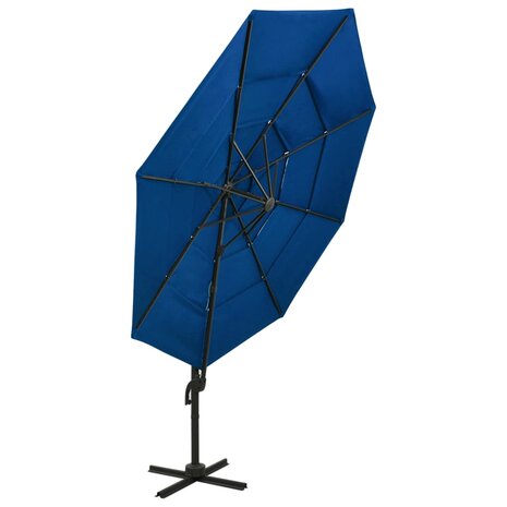 Parasol 4-laags met aluminium paal 3x3 m azuurblauw 8720286165171 3