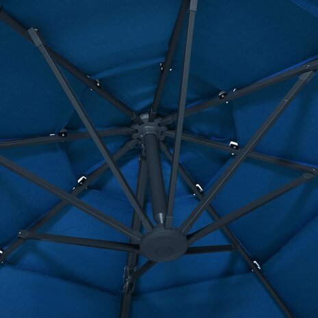 Parasol 4-laags met aluminium paal 3x3 m azuurblauw 8720286165171 6