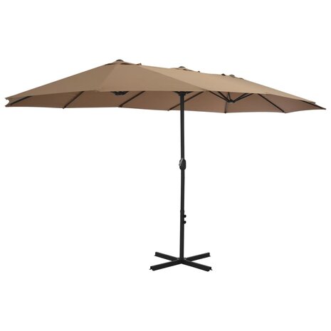 Parasol met aluminium paal 460x270 cm taupe 8718475711223 2