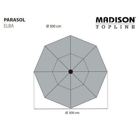 Madison Parasol Elba 300 cm grijs 8713229052072 7