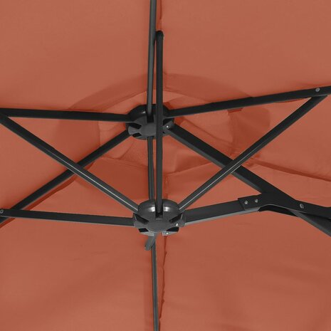 Parasol dubbel met LED&apos;s 316x240 cm terracottakleurig 8720845748586 8