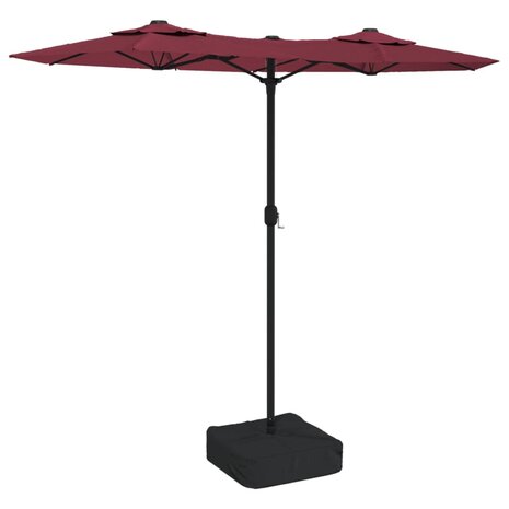 Parasol dubbel met LED&apos;s 316x240 cm bordeauxrood 8720845748579 2