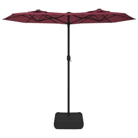 Parasol dubbel met LED&apos;s 316x240 cm bordeauxrood 8720845748579 4