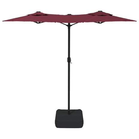 Parasol dubbel met LED&apos;s 316x240 cm bordeauxrood 8720845748579 5