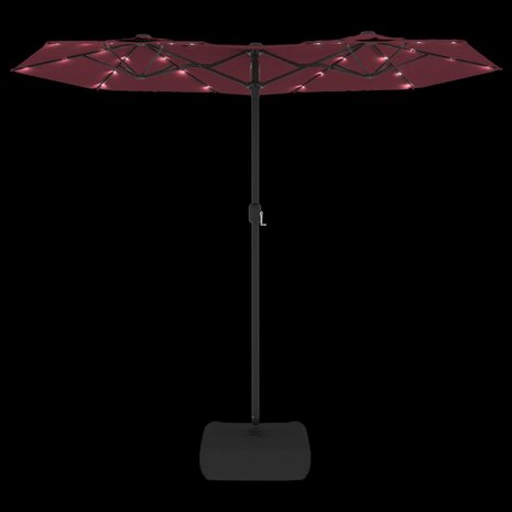 Parasol dubbel met LED&apos;s 316x240 cm bordeauxrood 8720845748579 6