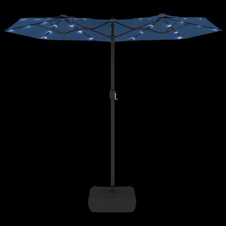 Parasol dubbel met LED&apos;s 316x240 cm azuurblauw 8720845748609 6