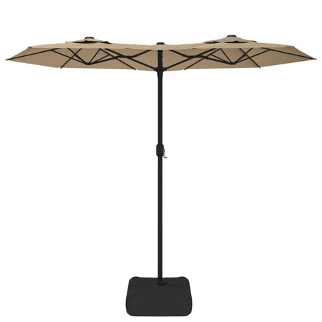 Parasol dubbel met LED&apos;s 316x240 cm taupe 8720845748562 4