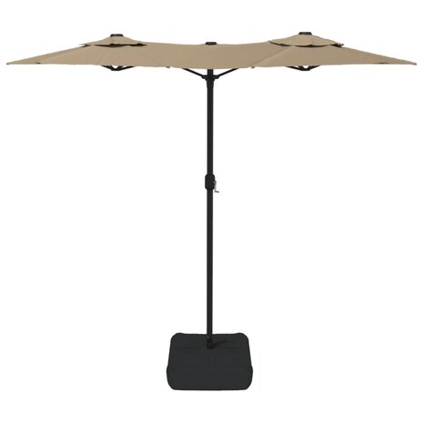 Parasol dubbel met LED&apos;s 316x240 cm taupe 8720845748562 5