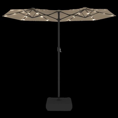 Parasol dubbel met LED&apos;s 316x240 cm taupe 8720845748562 6