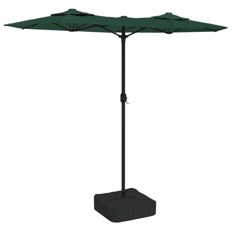 Parasol dubbel met LED&apos;s 316x240 cm groen 8720845748548 2