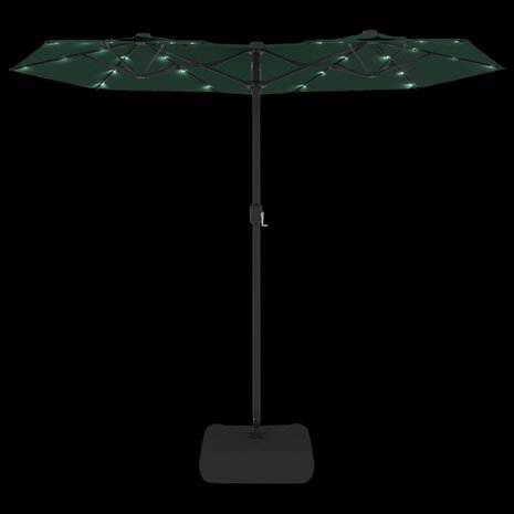 Parasol dubbel met LED&apos;s 316x240 cm groen 8720845748548 6