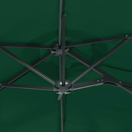 Parasol dubbel met LED&apos;s 316x240 cm groen 8720845748548 8