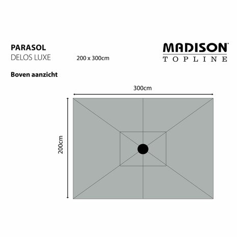 Madison Parasol Delos Luxe 300x200 cm grijs PAC5P014 8713229247591 7