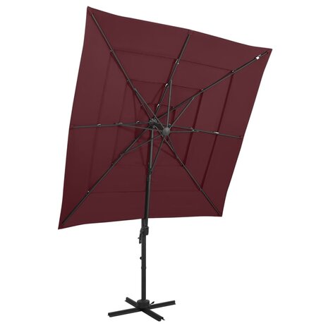 Parasol 4-laags met aluminium paal 250x250 cm bordeauxrood 8720286165065 1