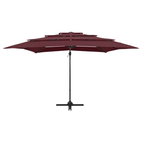 Parasol 4-laags met aluminium paal 250x250 cm bordeauxrood 8720286165065 3