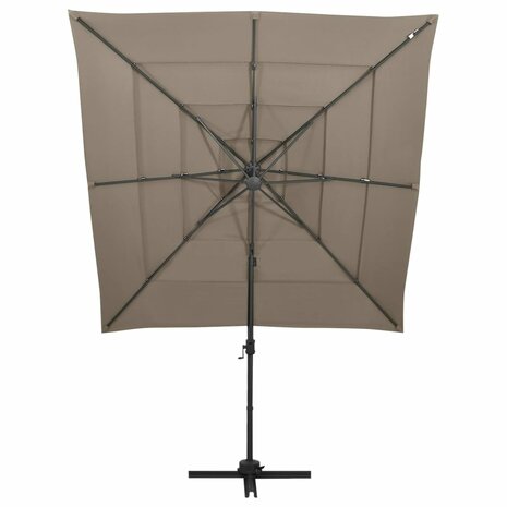 Parasol 4-laags met aluminium paal 250x250 cm taupe 8720286165058 2