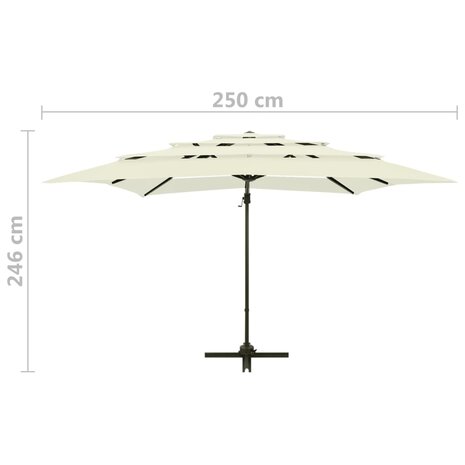 Parasol 4-laags met aluminium paal 250x250 cm zandkleurig 8720286165027 9