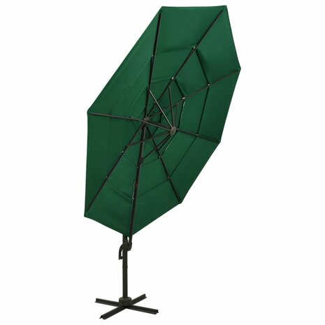 Parasol 4-laags met aluminium paal 3x3 m groen 8720286165119 5