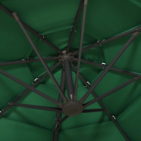 Parasol 4-laags met aluminium paal 3x3 m groen 8720286165119 6