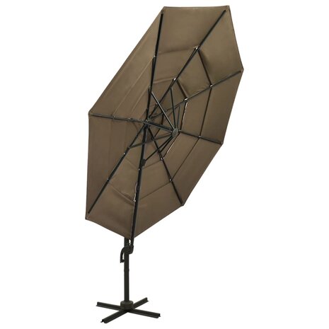 Parasol 4-laags met aluminium paal 3x3 m taupe 8720286165133 3