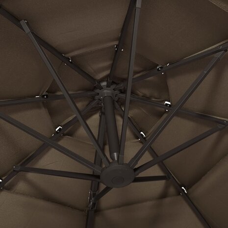 Parasol 4-laags met aluminium paal 3x3 m taupe 8720286165133 6