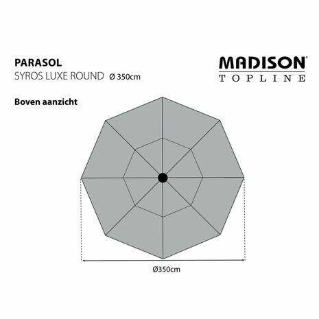 Madison Parasol Syros Luxe rond 350 cm taupe 8713229247638 8