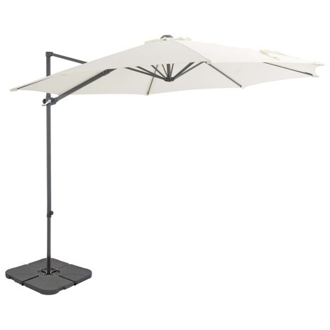 Parasol met draagbare voet zandkleurig 8719883591889 1