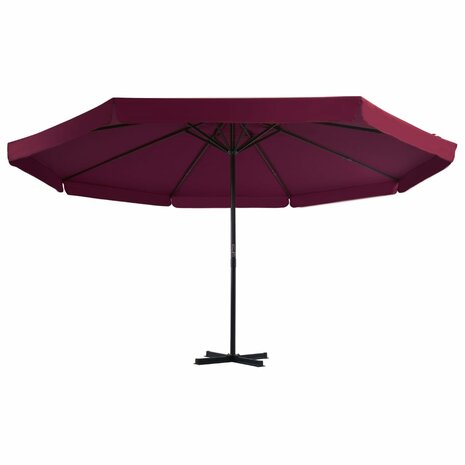 Parasol met aluminium paal 500 cm bordeauxrood 8718475626053 2