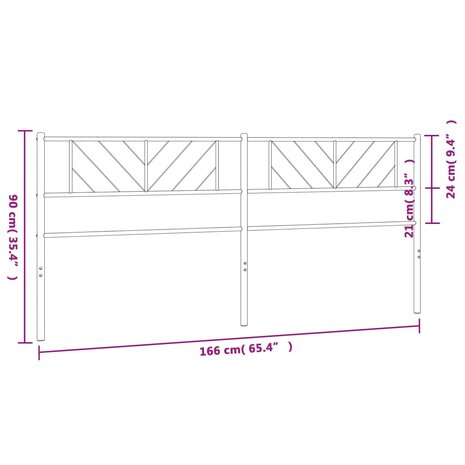 Hoofdbord 160 cm metaal wit 8721012190429 7