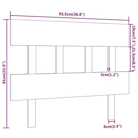 Hoofdbord 93,5x3x81 cm massief grenenhout honingbruin 8720287009849 6