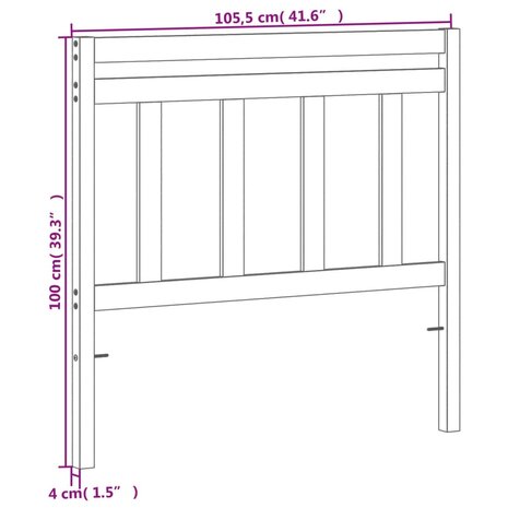 Hoofdbord 100 cm massief grenenhout wasbruin 8721012361812 9