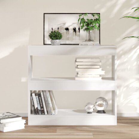 Boekenkast/kamerscherm 80x30x72 cm hoogglans wit 8720286843451 1