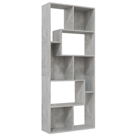 Boekenkast 67x24x161 cm bewerkt hout betongrijs 8719883915838 2