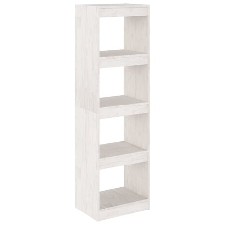 Boekenkast/kamerscherm 40x30x135,5 cm grenenhout wit 8720286608449 2