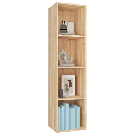 Boekenkast/tv-meubel 36x30x143cm bewerkt hout sonoma eikenkleur 8719883673080 3