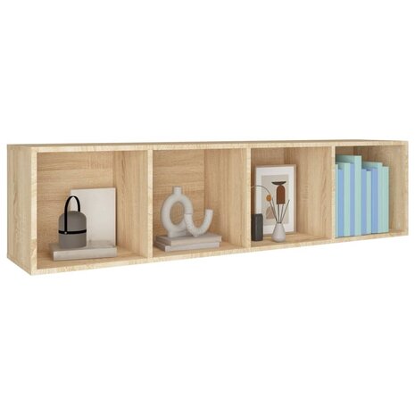 Boekenkast/tv-meubel 36x30x143cm bewerkt hout sonoma eikenkleur 8719883673080 7