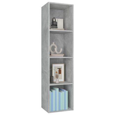 Boekenkast/tv-meubel 36x30x143 cm bewerkt hout betongrijs 8719883673097 3