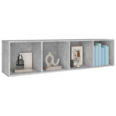 Boekenkast/tv-meubel 36x30x143 cm bewerkt hout betongrijs 8719883673097 7