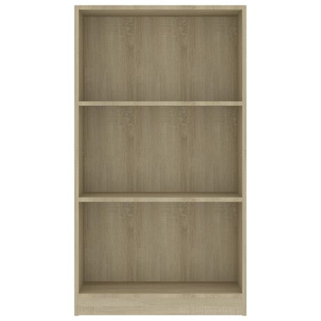 Boekenkast met 3 schappen 60x24x109 cm bewerkt hout sonoma eik 8719883787718 4