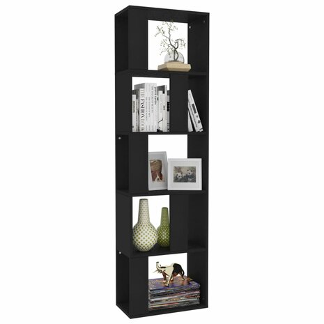 Boekenkast/kamerscherm 45x24x159 cm bewerkt hout zwart 8719883672700 3