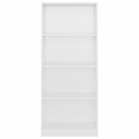 Boekenkast 4 schappen 60x24x142 cm bewerkt hout hoogglans wit 8719883869261 4