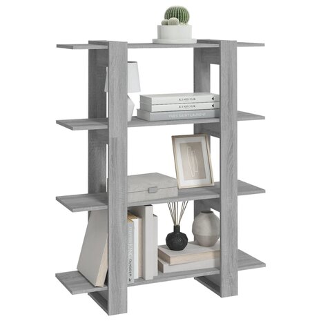 Boekenkast/kamerscherm 100x30x123,5 cm grijs sonoma eiken 8720286843956 5