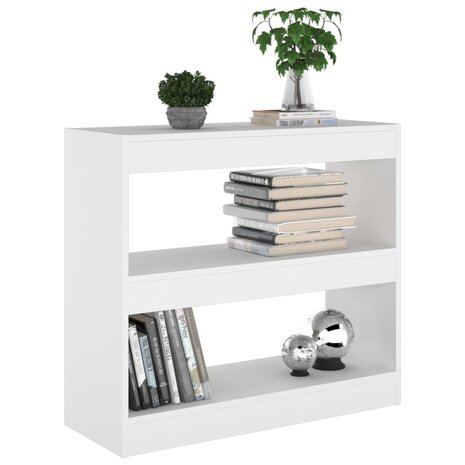 Boekenkast/kamerscherm 80x30x72 cm wit 8720286843413 5