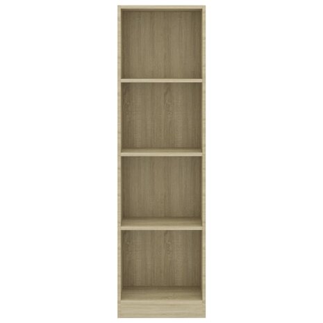 Boekenkast met 4 schappen 40x24x142 cm bewerkt hout sonoma eik 8719883787442 4