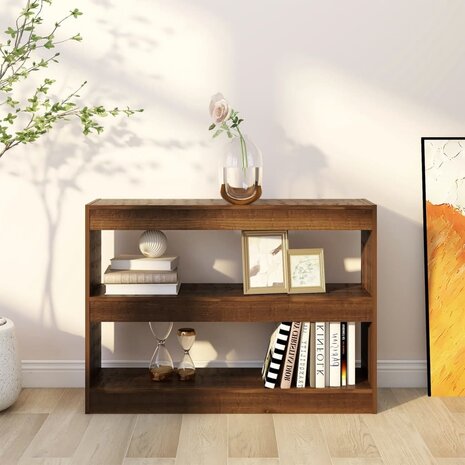 Boekenkast/kamerscherm 100x30x72 cm bruineikenkleurig 8720286844625 6