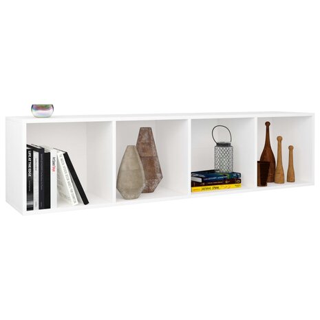 Boekenkast/tv-meubel 36x30x143 cm bewerkt hout wit 8719883673059 7